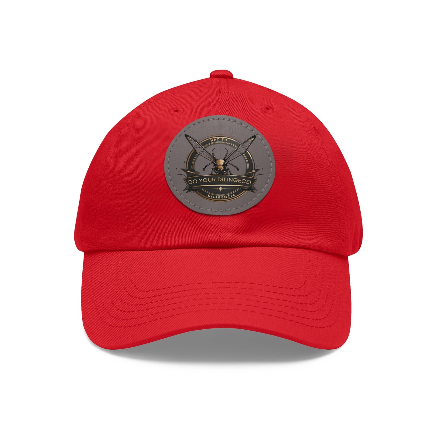DYD Do Your Diligence! Dad Hat with Leather Patch (Round)