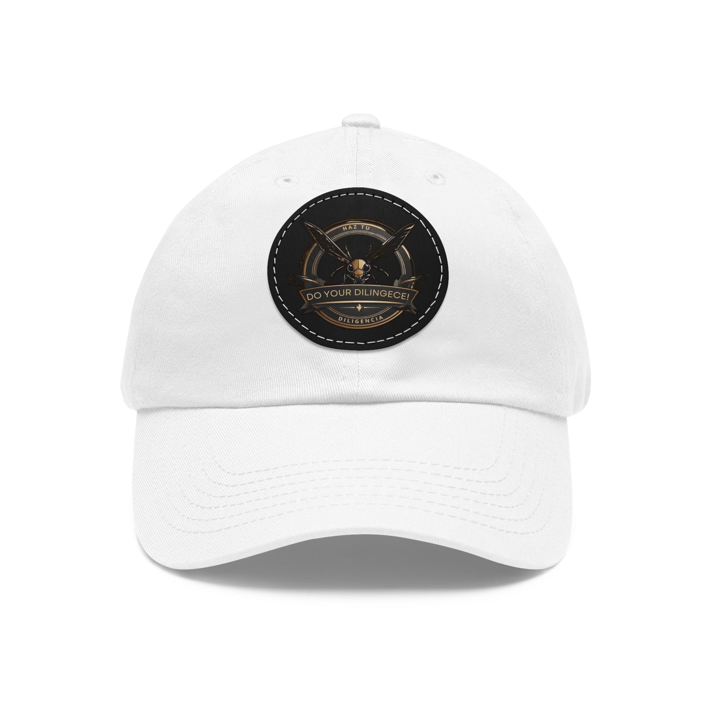 DYD Do Your Diligence! Dad Hat with Leather Patch (Round)